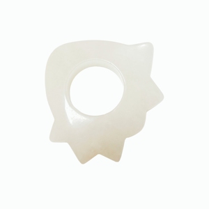 Tabla de masaje facial y corporal de jade con cepillo aplicador y técnica de tallado en barra, herramienta para raspado y masaje. - Product Image 1