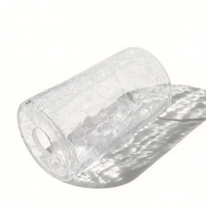 Paralume <span class=keywords><strong>in</strong></span> <span class=keywords><strong>Vetro</strong></span> Cilindrico Trasparente Effetto Craquelé, Ricambio per Lampada da Parete, Applique e Lampadario - Product Image 2
