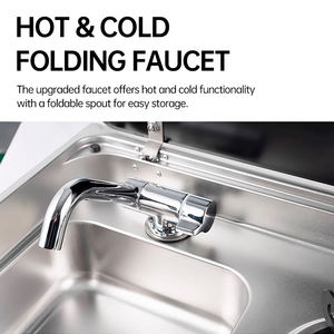 Fornello <span class=keywords><strong>Elettrico</strong></span> per Camper con Lavello Integrato, Cucina da Viaggio per Roulotte, Caravan e Camper - Product Image 4