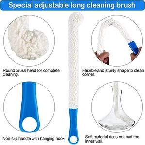Brosse de nettoyage de bouteille de vin DS1350 <span class=keywords><strong>Win</strong></span> Bar Set Cleaner Flexible Bottle Scourer 3 Pieces Wine Decanter Cleaning Brush - Product Image 3