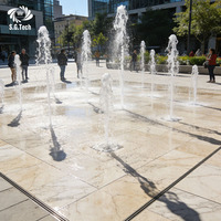 Fontaine extérieure DMX à plat en acier inoxydable, design moderne et personnalisé, avec contrôle musical et danse des jets d'eau, 110/220V - Nouveauté 2026 Water Crown