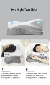 Low MOQ <b>Orthopedic</b> Memory Foam Ergonomic Cervical Neck Pain <b>Pillows</b> Portable with Customizable Geometric Logo and Print Pattern - Product Image 3