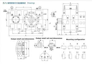 Boîte de vitesses à vis simple ZLYJ, engrenage planétaire en fonte, extrudeuse de caoutchouc et de plastique, rapport de réduction 7:1, 173/200/133/146 - Product Image 6