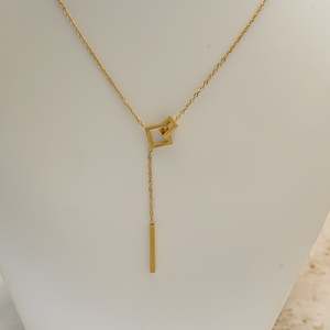 Collier tendance pour femme avec pendentif cœur ajouré plaqué or 18 carats, chaînes de fête géométriques <span class=keywords><strong>en</strong></span> acier inoxydable - Vente <span class=keywords><strong>en</strong></span> gros - Product Image 2