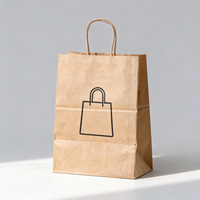 Sacs en papier kraft recyclables de luxe avec poignées en corde de coton et fond carré - Emballage personnalisé avec logo
