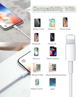 Câbles de charge pour Apple, chargeurs pour iPhone, cordon de charge rapide pour iPhone 12/11/14Pro/11Max/ X/XS/XR/XS Max/8/7 iPad