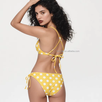 Bikini violet sur mesure tailles XXS - XXXXL avec pois blancs, maillot de bain sexy à découpes croisées dos nu deux pièces pour femme, faible MOQ