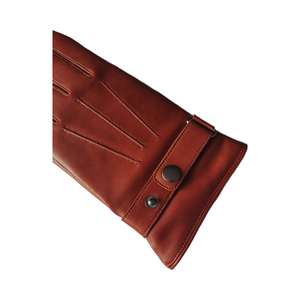 Alta Qualidade Cinta no Topo Snap Vida Diária Luvas Quentes Pele De Carneiro Inverno Cashmere Forrado Touch Screen Luvas De Couro Do Homem - Product Image 5