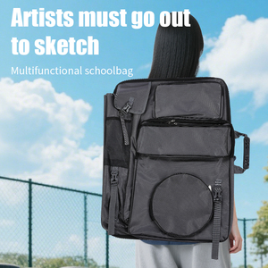 Borsa Nera per Tavolo da <span class=keywords><strong>Disegno</strong></span> con Funzione Antifurto, Fodera Morbida in Poliestere, Motivo a Personaggi per Trasportare Disegni e Opere d'Arte - Product Image 2