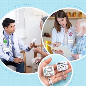 Portacredenciales Retráctil con Diseño de Salud <span class=keywords><strong>Mental</strong></span> para Enfermeras, Médicos, Psicólogos y Asistentes Médicos - Regalo Divertido - Product Image 5