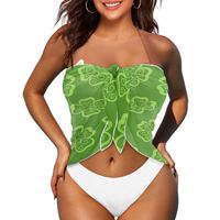 St. Patrick's Lucky Green Pattern Mujeres Bikini Cover Ups Factory Outlet Chal Casual Traje de baño Sarong Beach Wrap Faldas Bajo MOQ