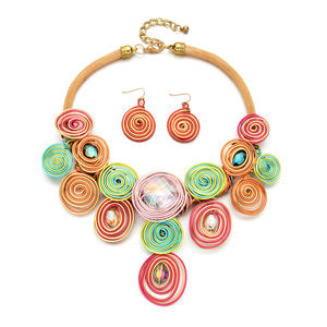 Nuevo <span class=keywords><strong>Collar</strong></span> Creativo con Diseño de Flor de <span class=keywords><strong>Cleopatra</strong></span>, Conjunto de Collares Tribales Africanos, Gargantilla Exagerada, Joyería para Mujer, Fiesta - Product Image 2