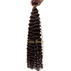 VMAE-Extensiones de cabello con punta rizada camboyana, color marrón oscuro #2, color chocolate, cabello humano con cutícula alineada, Remy <span class=keywords><strong>U</strong></span> I Flat K Tip - Product Image 3