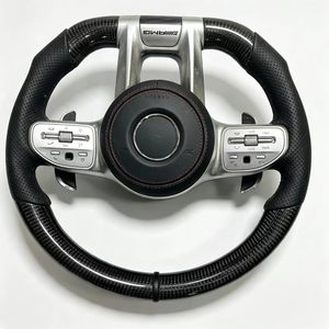 Volant de voiture d'<span class=keywords><strong>occasion</strong></span> en fibre de <span class=keywords><strong>carbone</strong></span> pour AMG Mercedes Benz, volant modifié avec palettes de changement de vitesse multifonctions, référence OE A0004606600 - Product Image 2