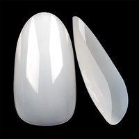 Présentoir de faux ongles en acrylique de taille unique, forme ovale de longueur moyenne, sac de pratique des ongles, paquet de doigts ABS français