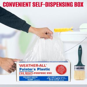 Bâche plastique Weather-All pour peintres, 9' x 400', 0,31 mil HDPE, rouleau transparent, usage multi-usage - Product Image 6