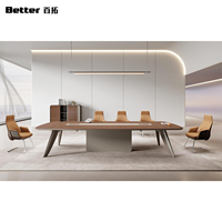 Table de conférence modulaire moderne en MDF laqué pour plusieurs personnes, chaise de négociation pour usage commercial en bureau