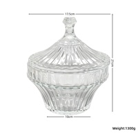 Pot à bonbons en verre transparent en gros avec couvercle en verre, pot de rangement côtelé de type apothicaire pour café, restauration hôtelière et présentation en magasin