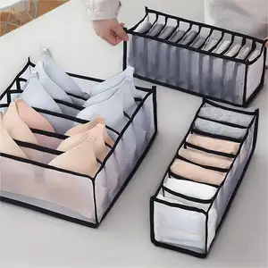 Best Seller Foldable Socks Bra Panty Underwear Organizer Storage Box Grids Closet Wardrobe Jeans Clothes Drawer Box For Bedroom