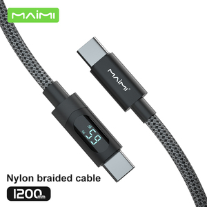 Câble USB-C vers USB-C 65W avec affichage numérique, charge rapide PD, cordon <span class=keywords><strong>de</strong></span> données tressé avec moniteur <span class=keywords><strong>de</strong></span> puissance en temps réel pour ordinateur portable, tablette, téléphone - Product Image 3