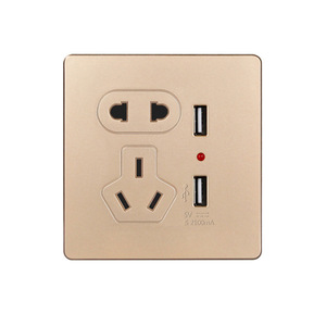 Huachao Wall Mounted Charging Station 90x86mm Dual <b>USB</b> AC Outlet Desktop <b>Power</b> <b>Socket</b> With 3C Certification - Product Image 2