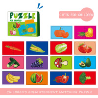 Puzzle d'association pour enfants 16 pièces, puzzle éducatif précoce pour tout-petits, thème fruits, véhicules, animaux, puzzle d'éveil pour enfants