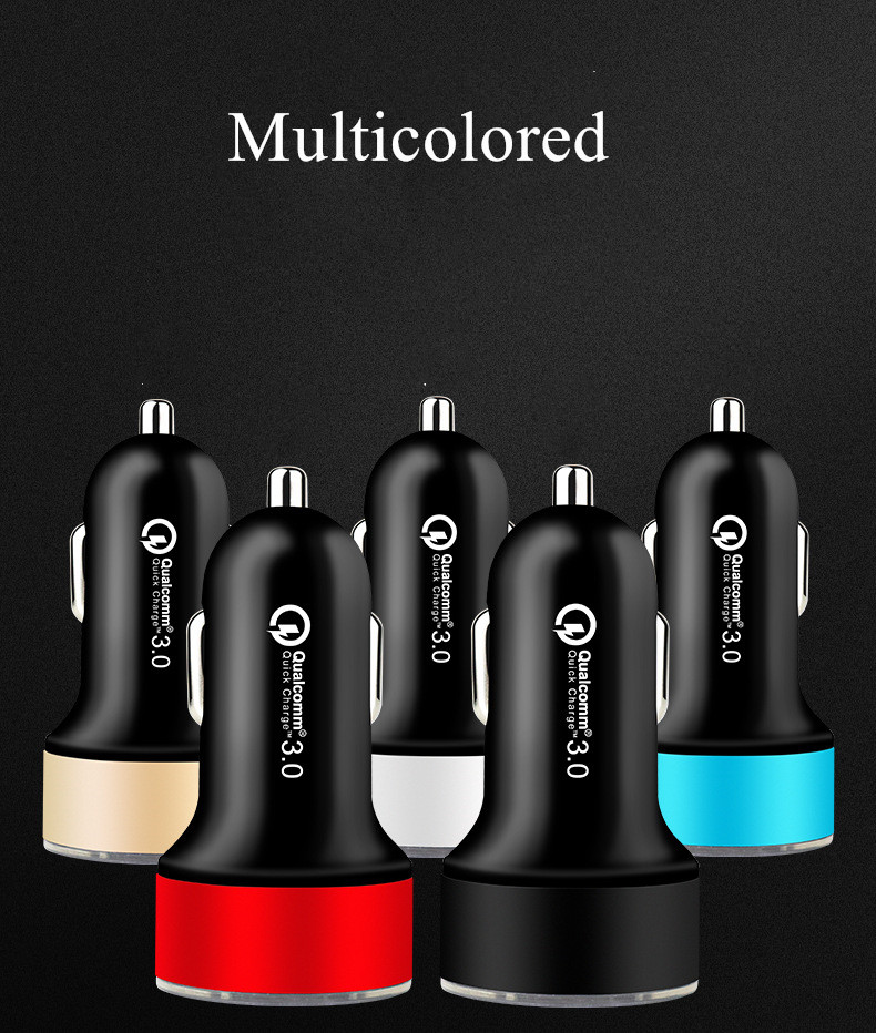 High Quality 18W Abs Flame Retardant Aluminum Alloy 2 In 1 Vehicle fast charging Usb Car Charger With Multi Function Display