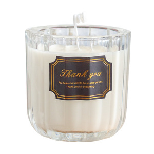 Thickness Crystal Glass Candle Jar with Vertical Ribbed Design Heat Resistant <b>Lid</b> for Home <b>Decoration</b> Christmas Candle Making - Product Image 1