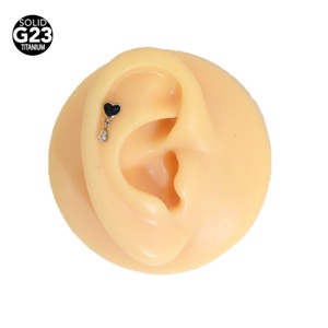 Gaby ASTM-F136 Threaded Heart Piercing <b>Labret</b> Zircon Jewelry Popular Fashion Lip Ring Flatback <b>Earring</b> - Product Image 3