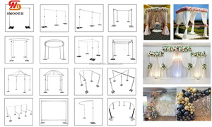 SMOOTH Custom Double Pole Aluminum Alloy <b>Backdrop</b> Stand for Hanging Drape Curtain Rectangle Minimalist Wedding Decor <b>Frame</b> - Product Image 6