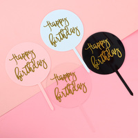 Neue Acryl Cupcake Topper Geburtstags torte Dekoration Geschenk Party liefert Runde Sechseck alles Gute zum Geburtstag Kuchen Topper