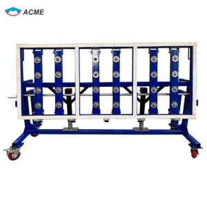 Table de convoyage à rouleaux industrielle à quatre roues en acier inoxydable, capacité de charge de 500 kg, pour le transport de dalles de verre et de pierre, directement de l'usine - Product Image 3