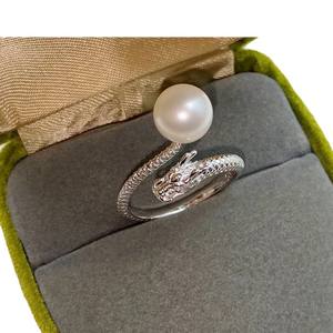 Bague Xiaolong en argent S925 avec perle d'eau douce sans défaut de 7 mm, petite perle ronde, bague en perle inspirée de la vie - Product Image 5