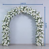 Guirlande de fleurs artificielles en soie réaliste, roses blanches naturelles et verdure, pour arche de mariage, fête des mères, jardin extérieur et scène de célébration