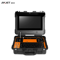 Amjet DrainEye-Mine Tête rotative à 360 degrés Caméra d'imagerie d'égout de pipeline de 100m Écran HD de 13 pouces Sonde 512Hz avec localisateur