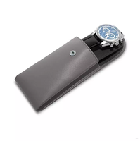 Sac en cuir PU de luxe personnalisé pour montre avec carte insérée, impression de logo personnalisée, pochette d'emballage pour bijoux en similicuir