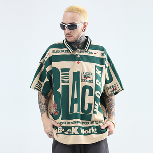Clothing Manufacturer OEM Garment Oversized Short Sleeve <b>Mens</b> <b>Men's</b> Clothing Streetwear Vintage Custom Polo T Shirts - Product Image 1