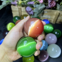 Grosir dipoles penyembuhan batu permata kuarsa kristal mata kucing bola untuk dekorasi