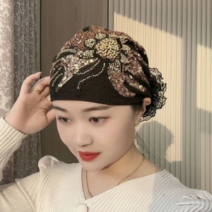 Foulard en coton ajustable pour femme, bonnet de nuit en satin uni, foulard ethnique et bonnet de nuit musulman - Directement de l'usine - Product Image 2