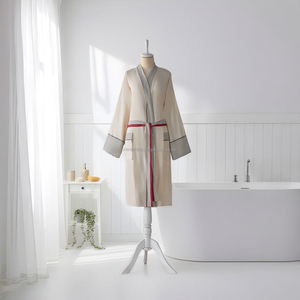 Peignoir unisexe 100% coton Best Seller Séchage rapide Vêtement de nuit d'été Tissu tissé respirant Léger Fabriqué en Turquie Toute l'année ODM - Product Image 2