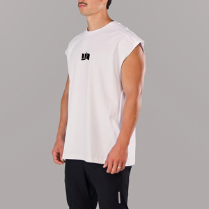Camiseta <span class=keywords><strong>sin</strong></span> <span class=keywords><strong>mangas</strong></span> para hombre 6319, estilo muscle fit, oversize, de algodón, para gimnasio, entrenamiento, culturismo, verano, streetwear - Product Image 2