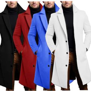 Veste coupe-vent pour <span class=keywords><strong>homme</strong></span> 2026, simple boutonnage, longueur longue, coupe ajustée, avec décoration boutonnée et col - Product Image 1