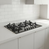Table de cuisson à gaz encastrable 5 brûleurs, appareil de cuisine, cuisinière à gaz pour usage domestique, verre trempé