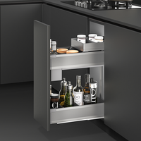 Panier coulissant rectangulaire en alliage d'aluminium Artsteel Perfect Series 400MM, design rustique et gain de place pour rangement de cuisine