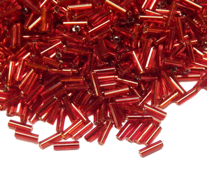 Perline di Vetro Indiane Perlin, Perline a Tubo da 6mm, 3300 Pezzi (Rosso e Argento) per Penne Decorate, Prodotte in Cina - Product Image 4