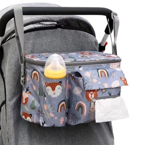 Organizador de Cochecito para Bebé, Bolsas de Viaje para Mamá, Accesorios Impermeables para Biberones, Bolsas Multifuncionales de un Solo Hombro para Pañales y Cochecito - Product Image 1