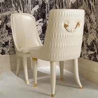 Ensemble de salle à manger de luxe en marbre pour 8 personnes avec chaises en cuir véritable, design italien pour appartements haut de gamme, villas, hôtels