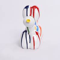 Moderne bureau fluide Art impression abstraite ballon chien résine chiens Statue maison bureau décor