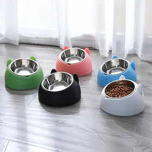 1 pièce, gamelles modernes automatiques en acier inoxydable et plastique réglables pour animaux de compagnie, pour chats et chiens, capacité de 200 ml - Product Image 2