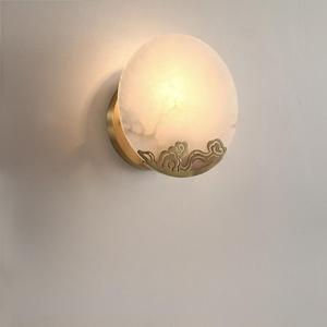 Nordique moderne créatif minimaliste blanc hôtel chevet Villa décoration albâtre appliques marbre applique murale pierre applique murale - Product Image 6